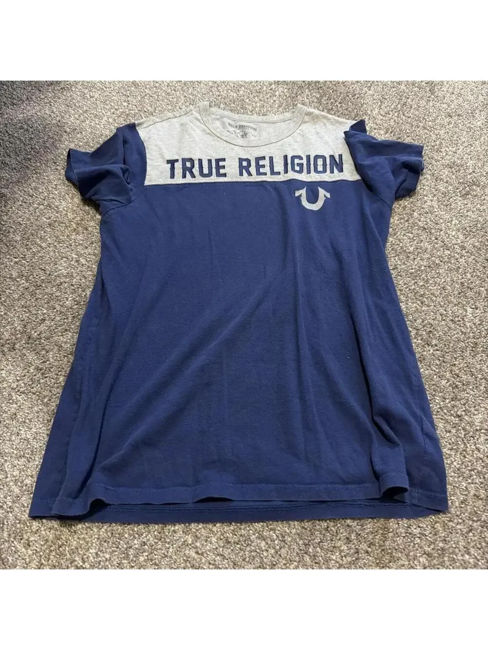 True Religion Men's Blue and Navy Shirt